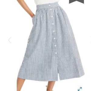 H&M Stripe Button Front Skirt